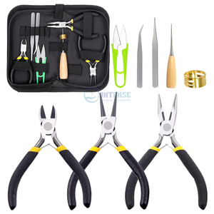 8Pcs Trang Sức Làm Kìm Công Cụ Kit Bao Gồm Kim Mũi Kìm Dây Máy Cắt Nhíp Thimble Vòng U-Hình Dạng Kéo Cho Đồ Trang Sức - Product Image 1