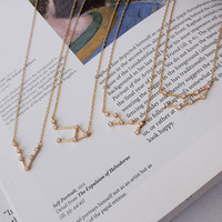 Bas quantité minimale de commande 10 pièces gros charme 12 horoscope bijoux 925 argent sterling zodiaque signe étoile collier