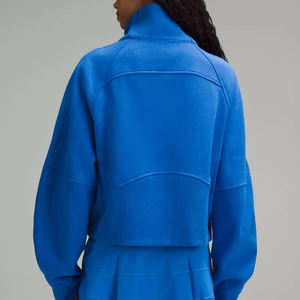 Sudadera de algodón con media cremallera y estampado personalizado para mujer, ropa de invierno, sudadera de manga larga con cuello levantado de lana para mujer, sudadera con media cremallera - Product Image 2