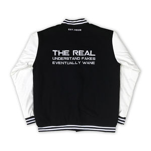 เสื้อแจ็คเก็ตเบสบอลแบบ Letterman คุณภาพสูง ออกแบบโลโก้ปักเองได้หลากหลายแบบสำหรับผู้ชาย  มีตัวเลือกแบบลายด้านหน้า เสื้อแจ็คเก็ตผู้ชาย - Product Image 6