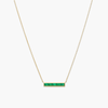 Colliers fins en perles de baguette émeraude, style barre élégante, collier en baguette émeraude - Product Image 2