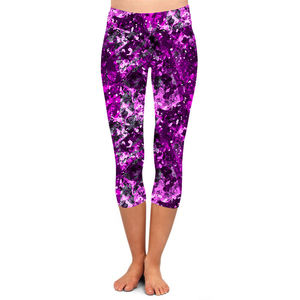Professionnel Chine Fournisseur Femmes Peinture Splash Imprimé Capri Leggings Sublimé Beurre Doux 3/4 Longueur Leggings - Product Image 3