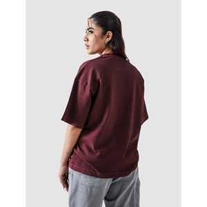 Tissu jersey 100% coton lavé rouge cramoisi pour la création de vêtements personnalisés - Product Image 1