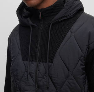 Veste à bulle à capuche régulière pour hommes, veste rembourrée en coton et polyester de haute qualité, veste de randonnée à manches longues pour hommes - Product Image 3