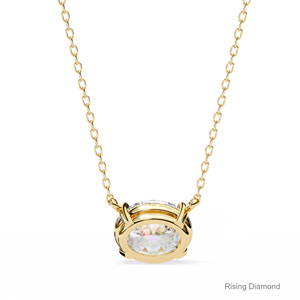 Colgante solitario de diamante de corte ovalado de 2,5 quilates, Juego de puntas de oro amarillo, regalo de aniversario para sus colgantes y dijes de diamantes - Product Image 3