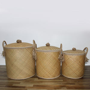 Caja de almacenamiento tejida de algas marinas hecha a mano de fábrica de Artex Dong Thap, organizador decorativo ecológico para uso en sala de estar o dormitorio - Product Image 4