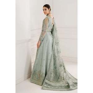 <b>Women's</b> Grey Eco-Friendly 100% Polyester Embroidered Net <b>3</b>-<b>Piece</b> <b>Suit</b> Set-Stitched CH10-05 - Product Image 3
