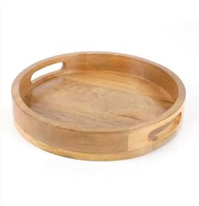 Plateau de service en bois d'acacia pour apéritifs à café et accessoires de décoration de lit Commande minimum 20pcs plats et assiettes - Product Image 1