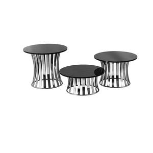 Support à gâteau décoratif pour fruits avec finition brillante, plateau en marbre noir pour ensemble de supports à gâteau de célébration, lot de 3 supports de service, support à gâteau - Product Image 1