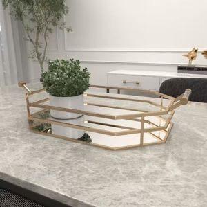 ที่กำหนดเองตกแต่งทองโลหะให้บริการถาดปริมาณจำนวนมากสำหรับบ้านโรงแรมร้านอาหารบาร์เครื่องครัวตกแต่งตารางขายร้อน2023 - Product Image 5