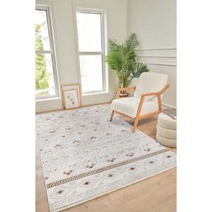 Alfombra Moderna Bereket BE001 de Rugs Depot, Color Crema, 100% Acrílica, No Desprende Pelusa, Fácil de Limpiar, Duradera, para Dormitorio, Estudio, Habitaciones Infantiles - Product Image 1
