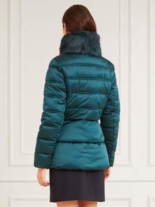 New Design Women <b>Quilted</b> Breathable Puffer Jacket Fashionable Outwear Solid Color Long Sleeve - Product Image 3