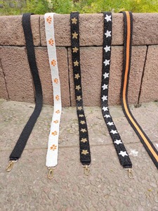 Sangles de sac à main brodées de perles exclusives, accessoires de sacs à main de créateurs haut de gamme, sangle en perles de rocaille, matériau nickelé, ARTISANAT - Product Image 2
