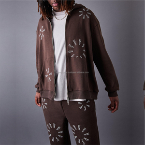 Custom Logo Men Women Fleece Tracksuit Unisex Plain Sports Cotton Jogger Sweat Suit Sweatpants and Hoodie Set - Product Image 3