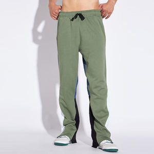 Pantalon de survêtement empilé à logo imprimé bouffant Pantalon évasé de survêtement en molleton de coton pour hommes Pantalon empilé à jambe droite de haute qualité - Product Image 1