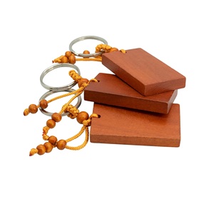 Porte-clés en bois simple personnalisé avec crochet de clé en forme de rectangle porte-clés en métal étiquette pour cadeau ou décoration utilisation - Product Image 1