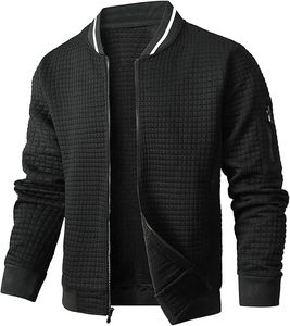 2025 nuevo logotipo personalizado chaqueta universitaria de béisbol a prueba de viento para hombre tela de punto de moda patrón sólido chaqueta de gran tamaño para hombre - Product Image 1