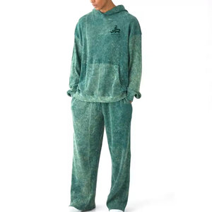 Pakistan Manufacture Breathable High Quality Best Design Men Acid Wash Tracksuits 100% Cotton Made Tracksuits - Product Image 1