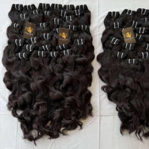 Tejido de cabello liso ondulado Temple indio crudo, cabello humano indio alineado con cutícula virgen cruda, cabello alineado con cutícula brasileña - Product Image 2