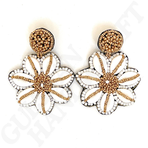 Pendientes de cuentas enjoyadas con cinta verde azulado hechos a mano, acentos de diamantes de imitación inspirados en la conciencia, estilo colgante para causas benéficas - Product Image 2