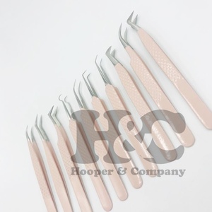 Pince à épiler beige de qualité supérieure enduite de vison en acier inoxydable pince à épiler durable avec logo offre pince à cils - Product Image 4