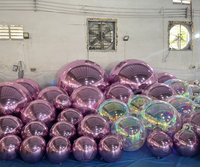 Ballon publicitaire gonflable en PVC, sphère suspendue irisée personnalisable, boule miroir flottante