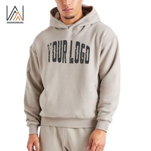 เสื้อฮู้ดดี้ผู้ชายแบบมีโลโก้สั่งทำได้ OEM ODM ผ้าฟลีซเรียบ สตรีทแวร์ คุณภาพสูง ผ้าฝ้าย 100% ทรงปกติ กันลม เป็นมิตรกับสิ่งแวดล้อม - Product Image 1