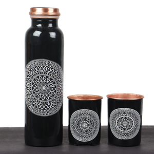 Bouteille d'eau en cuivre pur de haute qualité à bas prix imprimé sur mesure avec emballage de qualité supérieure pour l'eau potable, le yoga, la salle de sport - Product Image 4