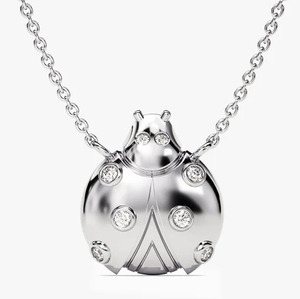 Collier à chaîne avec pendentif en diamant coccinelle unique Colliers de style insecte en or 14 carats 18 carats certifié cadeau de laboratoire pour elle-DS0542 - Product Image 5