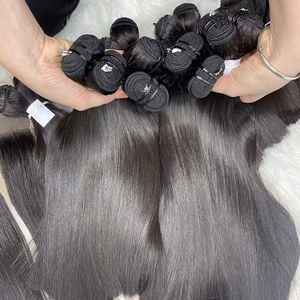 Extensions de Cheveux Remy Vietnamiens 100% Naturels, Qualité Supérieure, Double Trame, Lisses et Ondulés, Noir Naturel, 100% Cheveux Humains, Vente en Gros - Product Image 1