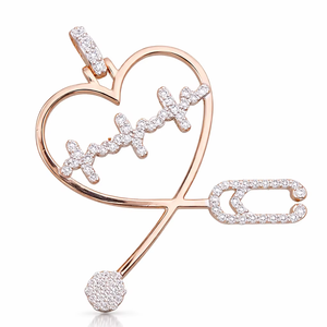 Trendy 10K Solid Gold Moissanite Diamond Iced Custom Heart <b>Stethoscope</b> Luxury Necklace Unique Delicate Fine Pendants Charms Gift - Product Image 1