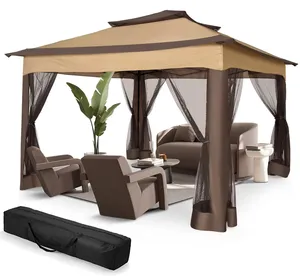 11x11 Outdoor Gazebo Garden Patio Backyard Pop Up Gazebo Canopy with Mosquito Net