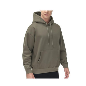 Sweats à capuche pour hommes de haute qualité et bon marché en gros avec logo personnalisé avec ficelle surdimensionnée avec sweats à capuche de poche - Product Image 6