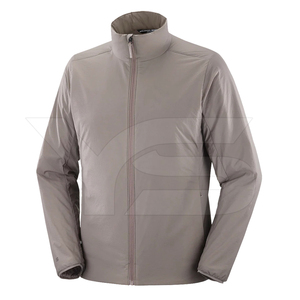 Veste Softshell décontractée pour hommes avec col montant Veste mode d'hiver teinte unie avec fermeture à glissière Service OEM disponible - Product Image 1