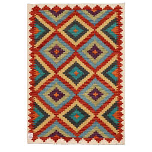 Alfombra Kilim de Maimana, Afganistán, 125 x 85 cm, Decoración de Pared - Product Image 1