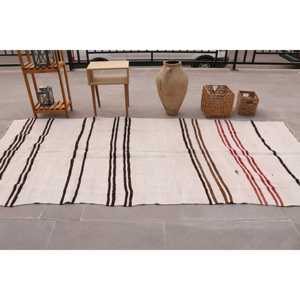 Tapis turc vintage, tapis de 4,3 x 10,2 pieds, tapis en laine blanche à motifs floraux - Product Image 3