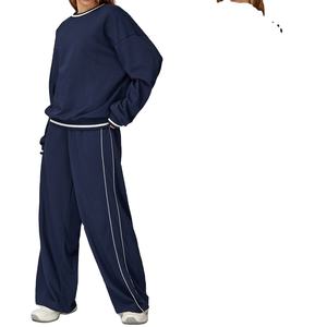 Conjunto Deportivo de Felpa Sólida Unisex con Logotipo Personalizado al por Mayor, Conjunto de 2 Piezas, Pantalones, Traje Deportivo para Correr - Product Image 2