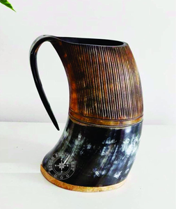 ผู้ผลิตและส่งออกแก้วน้ำเขาควายขัดเงาแบบสั่งทำพิเศษ ลายสัตว์ แก้วน้ำสไตล์ไวกิ้ง ดีไซน์ทันสมัย - Product Image 1