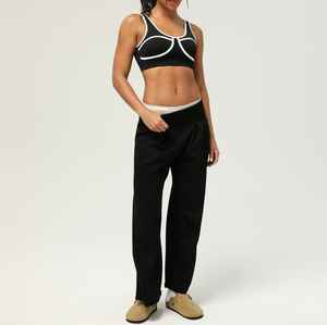 Custom Logo 2 PCS Tummy Control Sportswear Set Seamless Cross Back <b>Yoga</b> <b>Tops</b> Scrunch Butt Workout Leggings for Women - Product Image 5