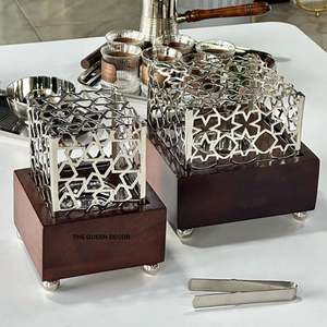 Brûleur d'encens en bois Brûleur d'encens en métal et en bois Bakhoor Utilisation décorative pour les cadeaux et la maison et le bureau - Product Image 1