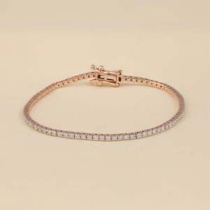 Brazalete de Tenis Minimalista con Diamantes Redondos de Laboratorio, Accesorio de Moda - Product Image 1