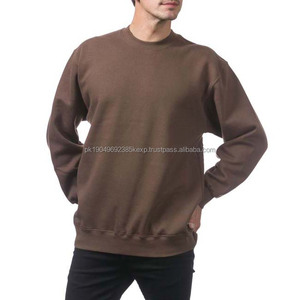 Pull couleur unie hommes vêtements sweats à capuche Top qualité 100% coton respirant hiver col rond basiques hommes sweats - Product Image 6