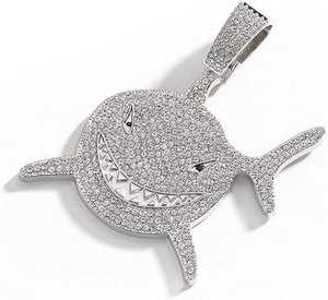 Hip Hop colgante VVS Moissanite corte redondo diamante oro blanco hielo fuera joyería colgante 925 plata esterlina - Product Image 3