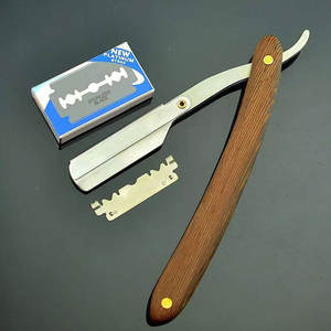 RASOIR SHAVETTE RAZORS & CO Rasoir droit de barbier en acier inoxydable avec manche en bois Lame simple remplaçable Réutilisable Garantie 1 an - Product Image 3