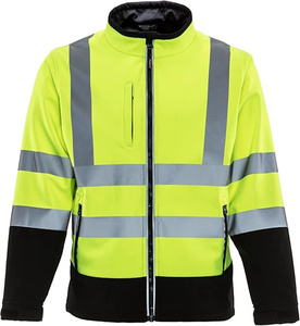 Hivis para hombre, ropa de trabajo, chaqueta Softshell elástica mecánica reciclada de dos tonos para hombre - Product Image 2