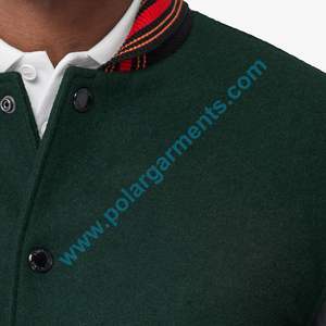 Veste de baseball simple personnalisée OEM, veste universitaire à manches en cuir véritable pour hommes, veste universitaire à la mode pour les écoles et les marques, veste universitaire unie en vrac - Product Image 5