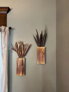 Customized Best Selling Wood <b>Wall</b> Planter for Artificial Greenery Indoor <b>Plants</b> <b>Holder</b> Pocket Vase Living Room Bedroom Bathroom - Product Image 3