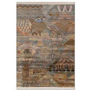 Alfombras de Seda Anudadas a Mano Manchaha Green LSL-318 9x12 Abstract Aubusson para Decoración de Sala de Estar, Nueva Llegada - Alfombras Jaipur US - Product Image 1