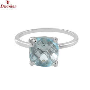 Trend jewelry 925 sterling silver blue topaz CZ multi stone ring <b>for</b> women trendy <b>for</b> engagement - Product Image 2