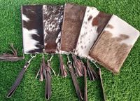 Tas Selempang Kulit Sapi Coklat Mewah untuk Wanita, Logo & Pola Dapat Disesuaikan, Penutup Ritsleting, Kancing, Rumbai, Bahan Poliester